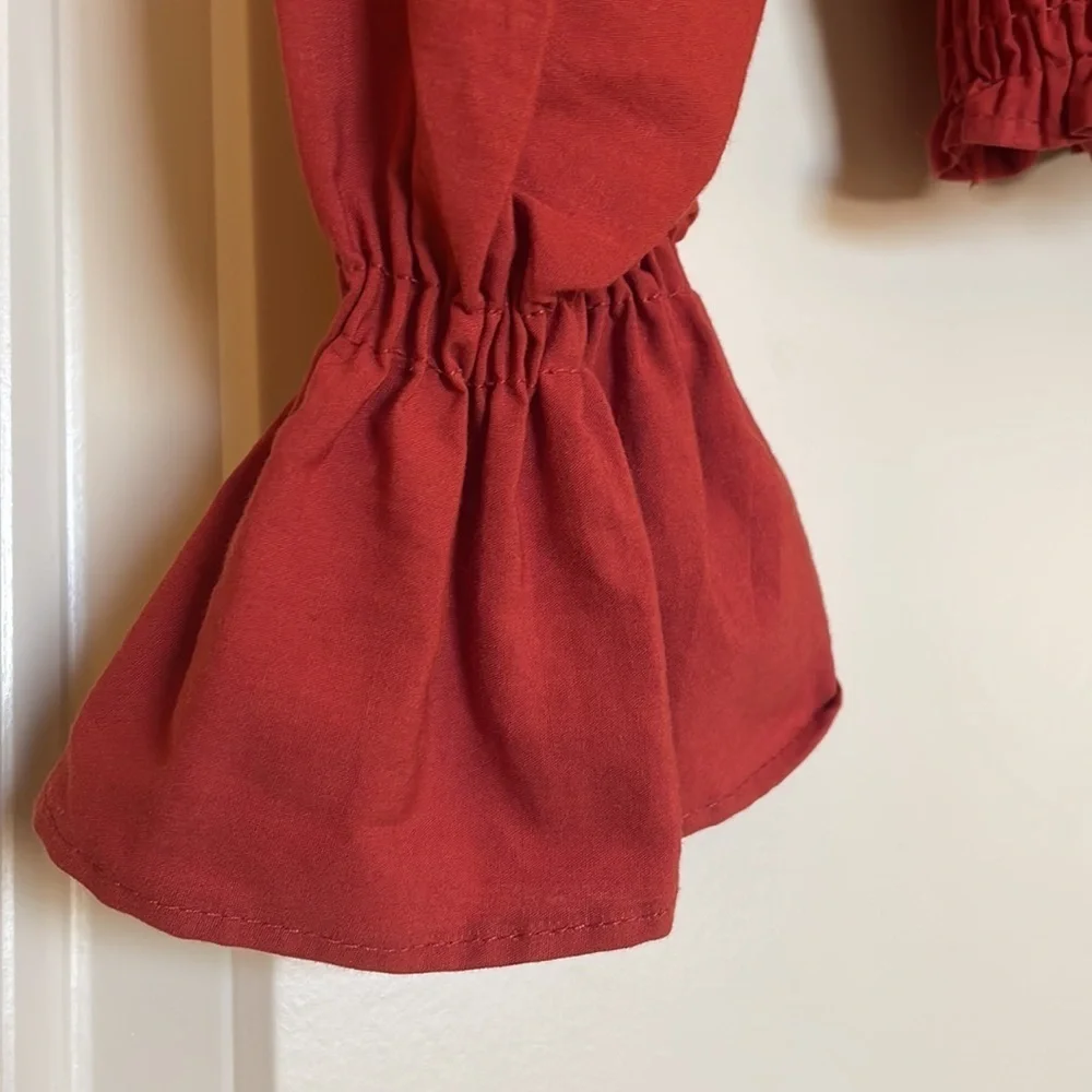 ZARA Ruffled Poplin Cropped Top - Picture 6 of 11